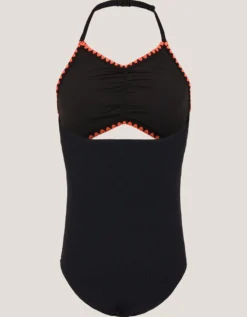 Halter Cut Out Swimsuit Black