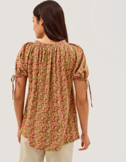 Harlowe Print Jersey Top Green