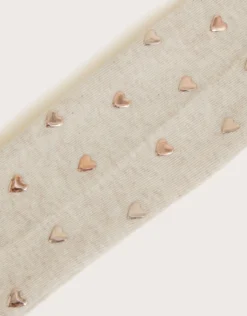 Heart Stud Tights Camel
