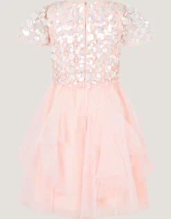 Inaya Floral Sequin Party Dress Pink