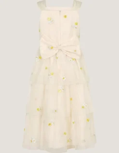 Ingrid Floral Embroidered Tiered Maxi Dress White