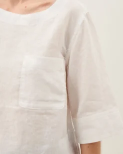 Ingrid Linen Top White