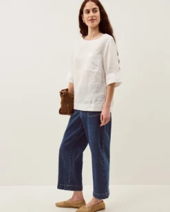 Ingrid Linen Top White