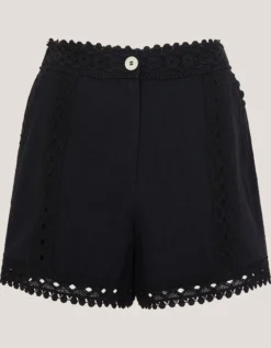 Irina High-Waisted Lace Shorts Black