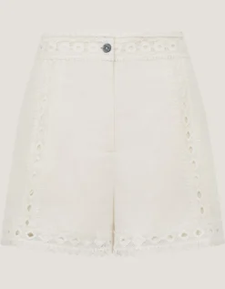 Irina Lace Trim Shorts White