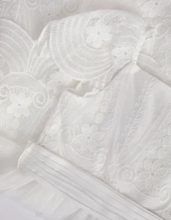Isabel Lace Scallop Tiered Party Dress Ivory