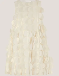 Jazzy Shimmer Scallop Frill Dress Gold