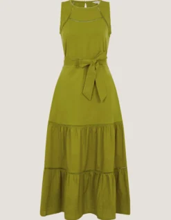 Jen Belted Jersey Maxi Dress Green