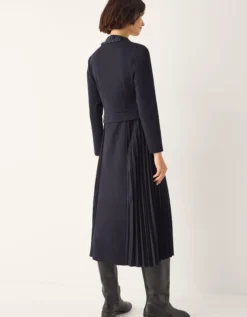 Jessie Jersey Pleat Midi Dress & Scarf Blue