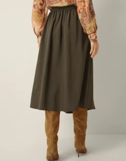 Jillian Kilt Midi Skirt Green