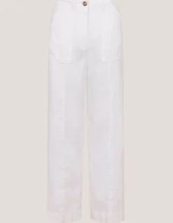 Jolie Regular Linen Wide Leg Trousers White