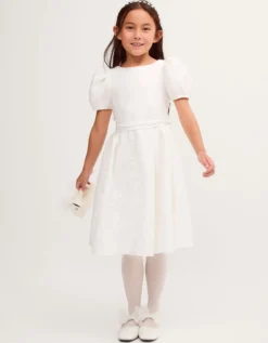 Josie Embellished Puff Sleeve Party Dress Ivory