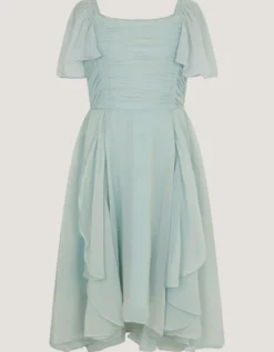 Joy Ruffle Chiffon Party Dress Green