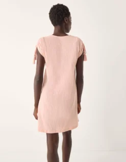 Julie Embroidered Mini Kaftan Dress Pink