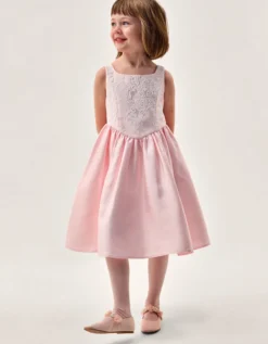 Juno Lace Bodice Party Dress Pink