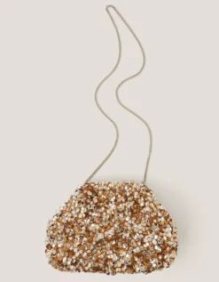 Kira Sequin Clutch Bag Gold