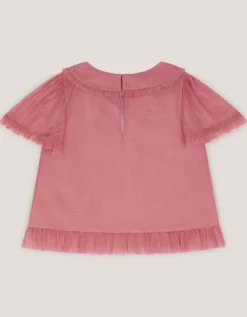 Kristi Embroidered Tulle Top Pink
