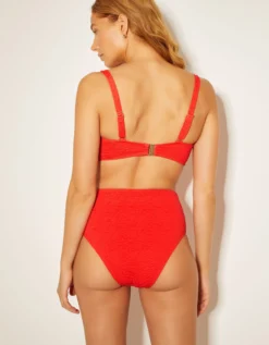 Kyla Tie Front Bandeau Bikini Top Pink