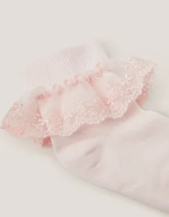 Lace Ankle Sock Pink