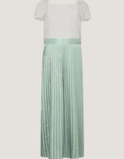 Lace Pleated Jumpsuit Green