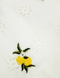 Lemon Embroidered Broderie Dress White