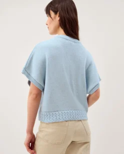 Lizzie Lemon Short Sleeve Jumper Blue