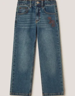 73 Logo Straight Leg Jeans Blue