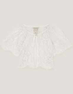 Lola Lace Short Sleeve Cover Up White
