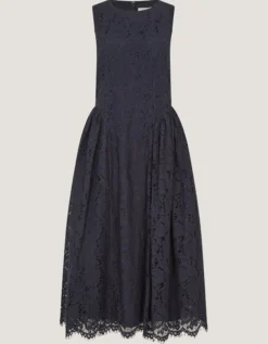 Lydia Sleeveless Lace Midi Dress Blue