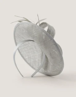 Lynelle Bow Disc Fascinator Silver