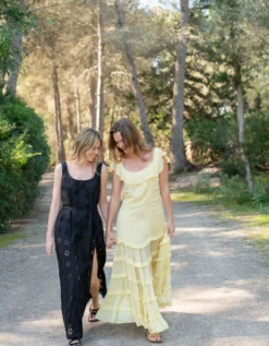 Lyrical Sisters Frill Tiered Maxi Dress Yellow