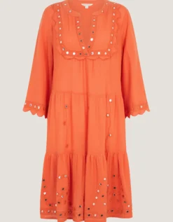 Maddie Mirror Midi Kaftan Orange