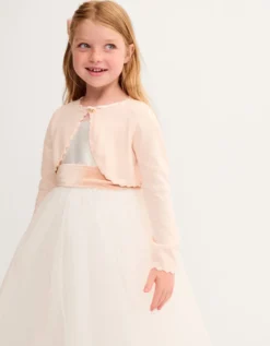 Maeve Bow Button Cardigan Pink