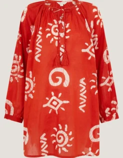 Mafalda Sun Print Mini Kaftan Orange