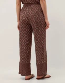 Magdalena Geometric Jersey Trousers Brown