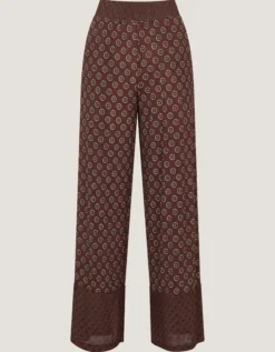 Magdalena Geometric Jersey Trousers Brown