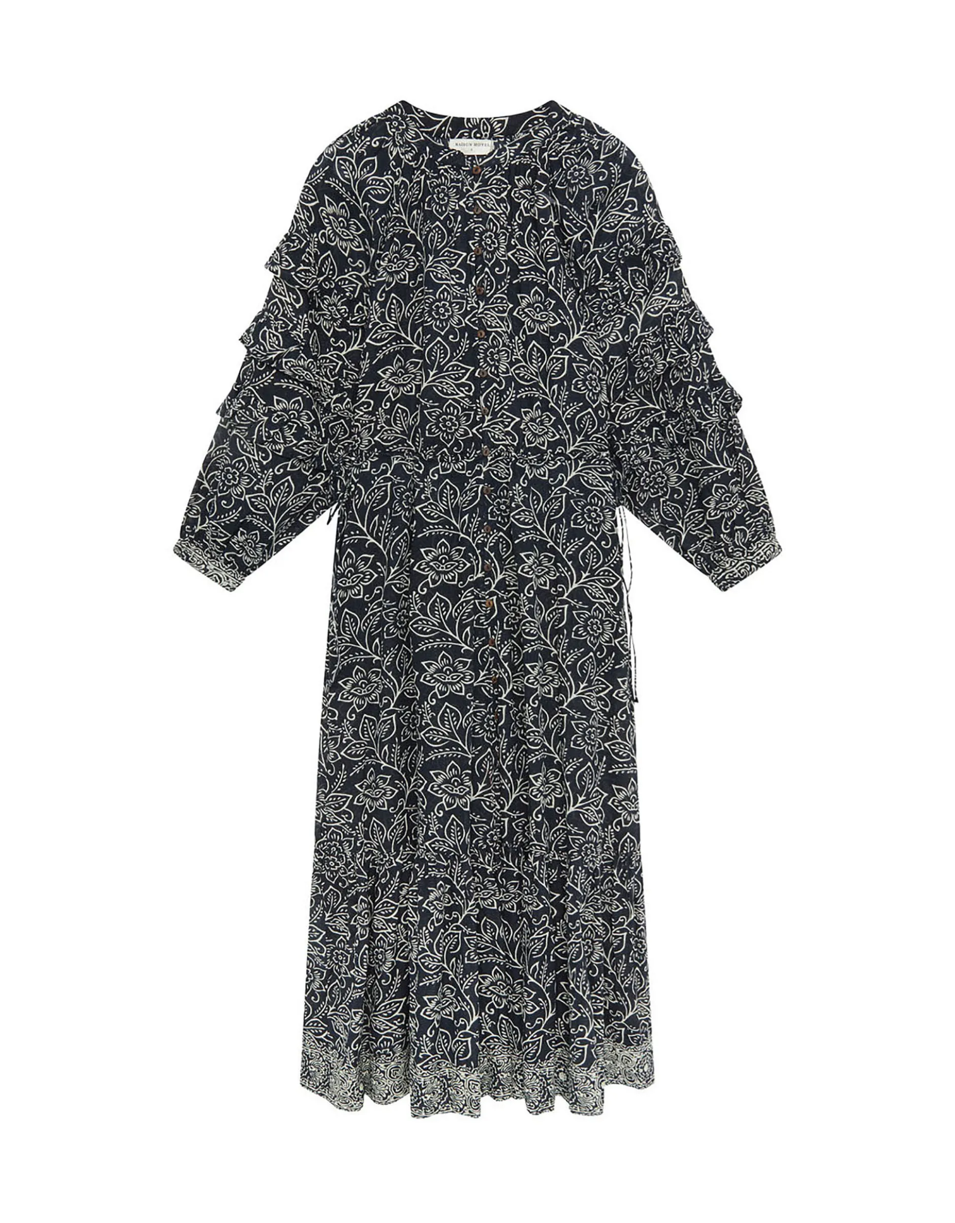Maison Hotel Carmencita Ruffle Midi dress Black