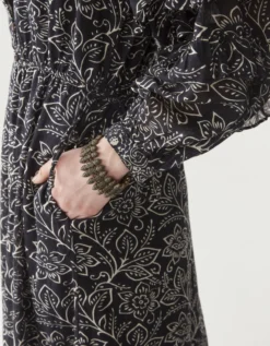 Maison Hotel Carmencita Ruffle Midi dress Black