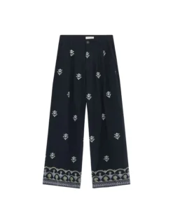 Maison Hotel Lolo Floral Straight-Leg Trousers Black