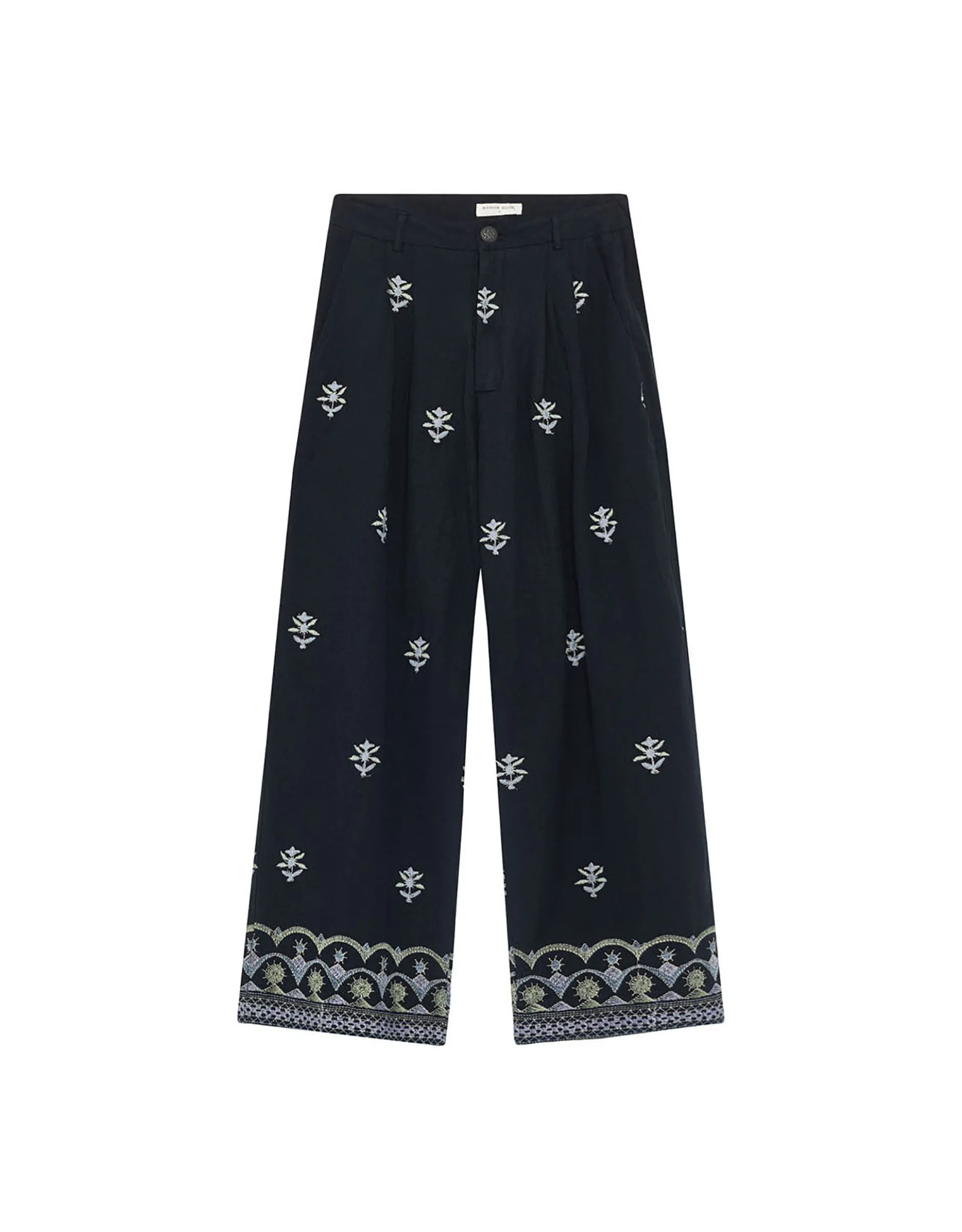 Maison Hotel Lolo Floral Straight-Leg Trousers Black