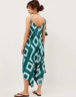 Malia Artisanal Print Culotte Jumpsuit Teal