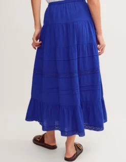 Maria Tiered Maxi Skirt Blue