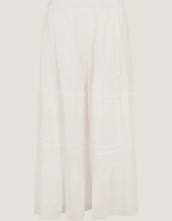 Maria Tiered Maxi Skirt White