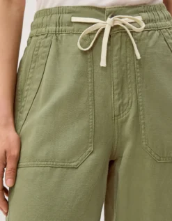 Megan Cropped Barrel Trousers Green