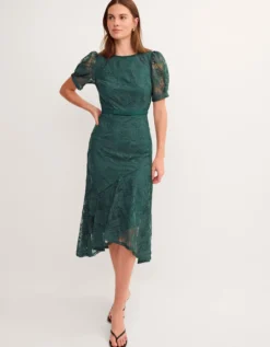 Megan Rose Lace Midi Dress Green