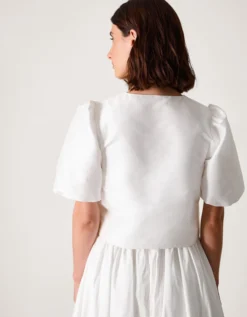 Mia Puff Sleeve Wedding Jacket Ivory
