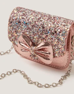 Mini Glitter Bow Metallic Bag