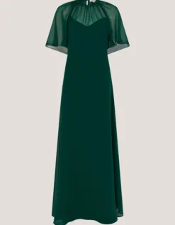 Mona Angel Sleeve Maxi Dress Green