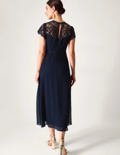 Monica Lace Midi Bridesmaid Dress Blue