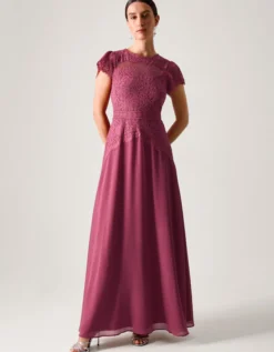Monike Short Sleeve Lace Bridesmaid Dress